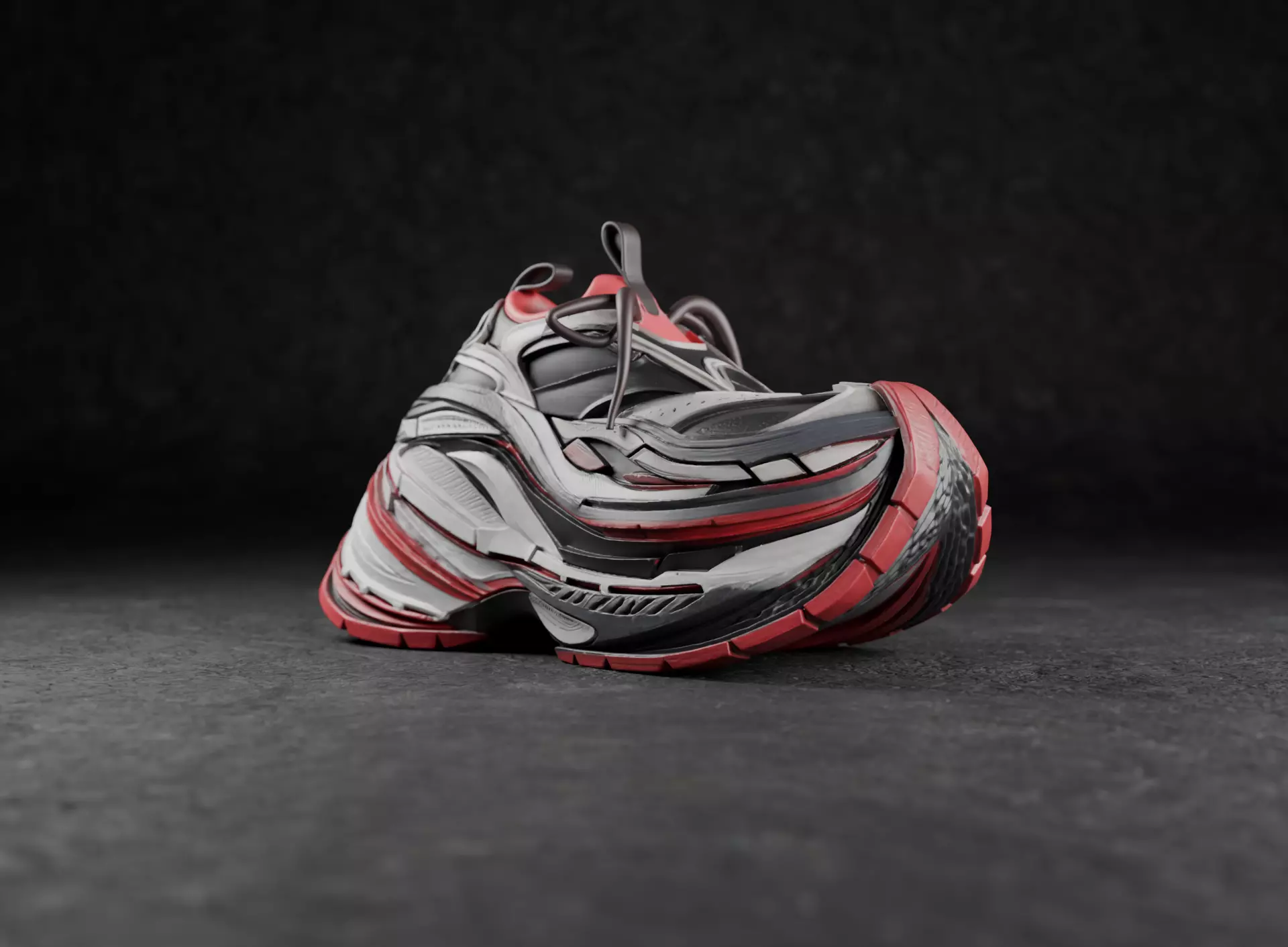 Balenciaga Platform Sneaker Low-poly 3D model_3