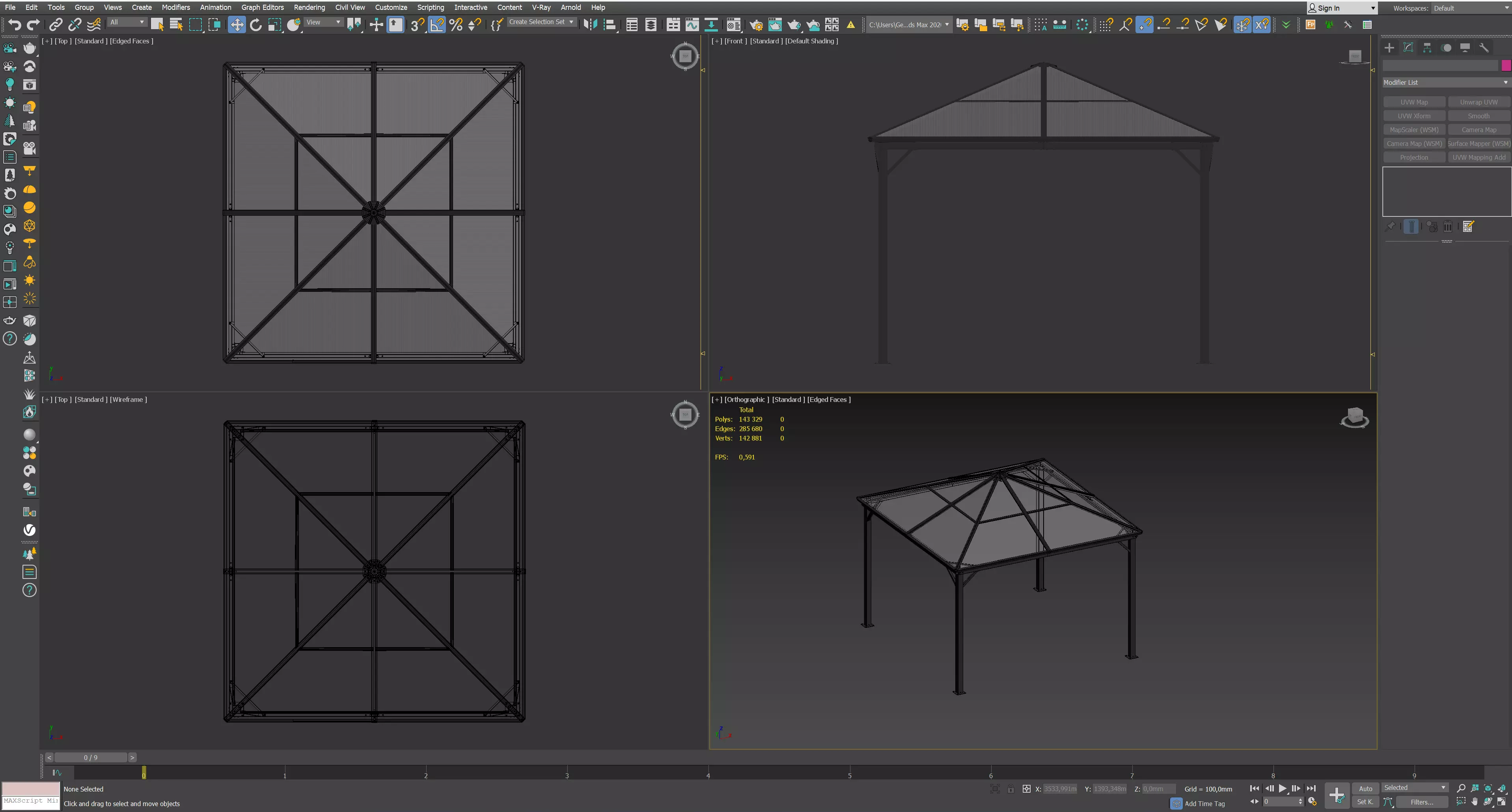 Canopy gazebo Milos Garden Point 3D model_5