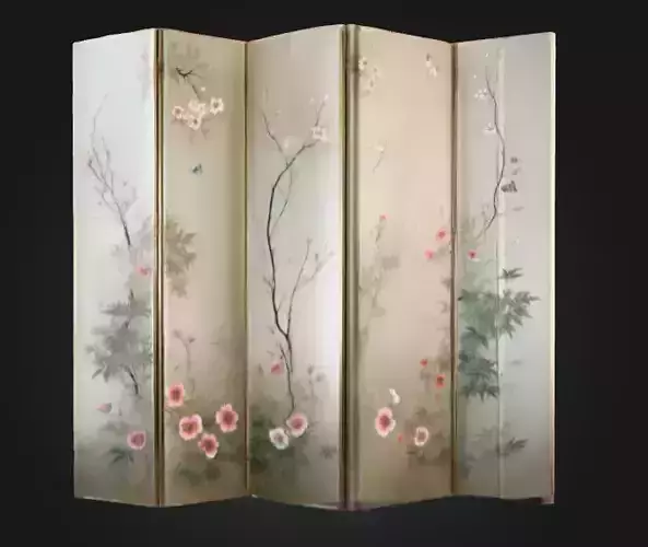 Spring Blossoms Screen Low-poly 3D model