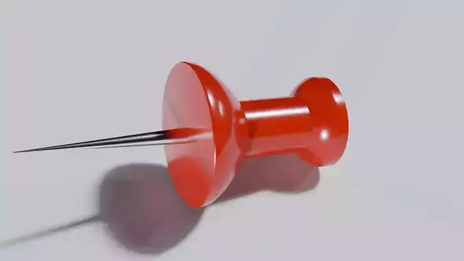 Realistic Red Push Pin