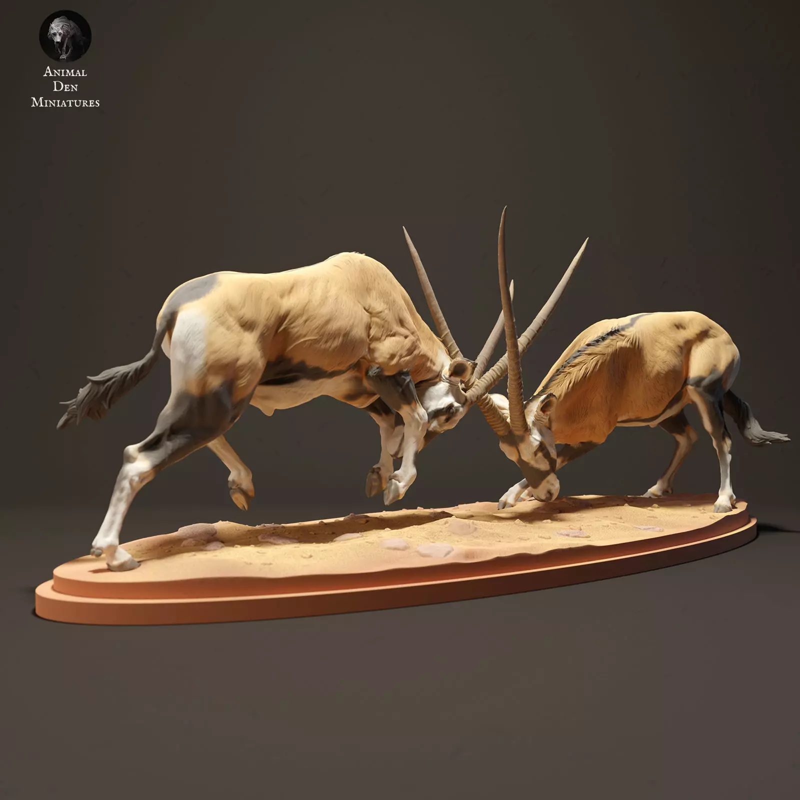 Gemsboks Fighting  3D print model_0