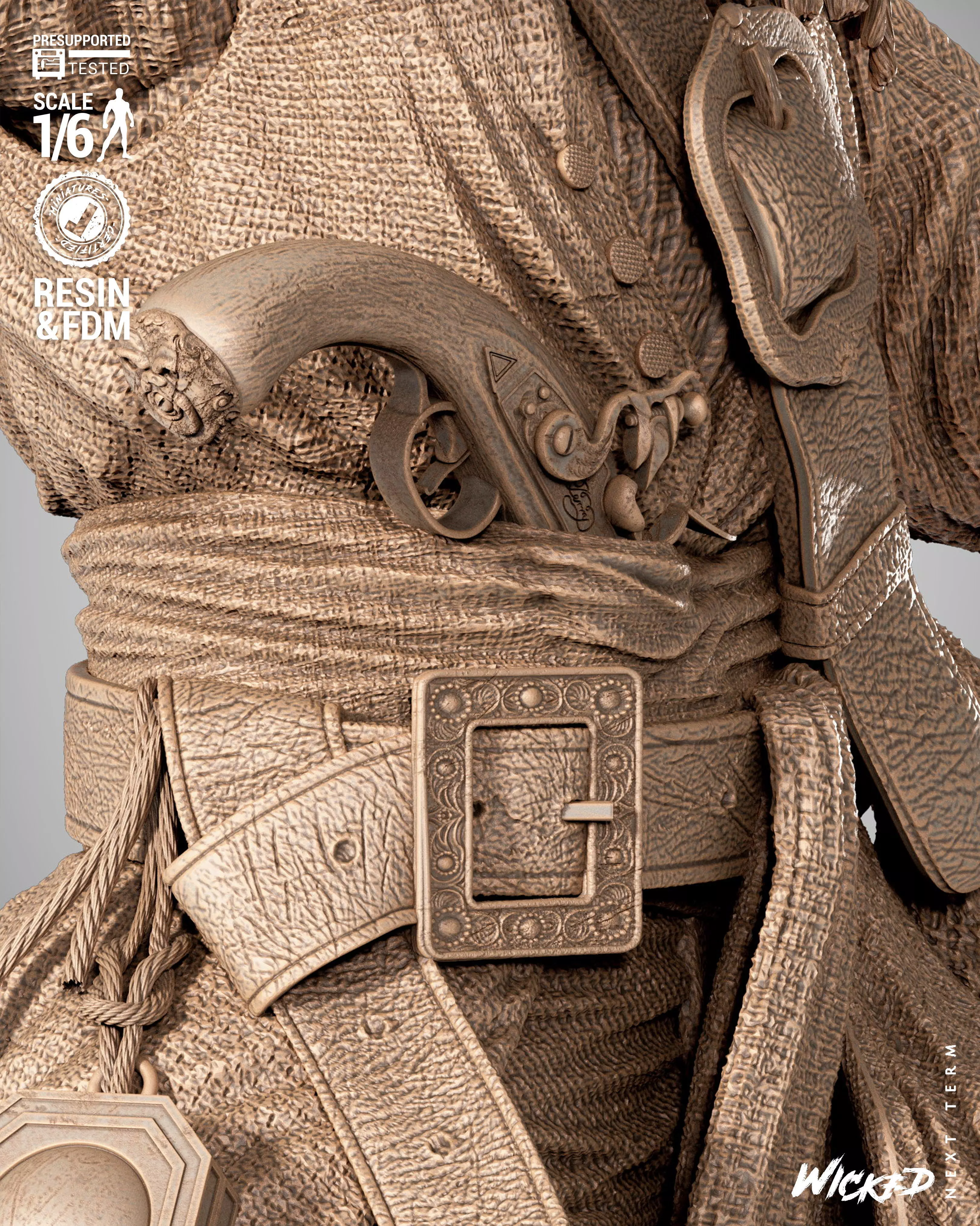 Wicked Movies Jack Sparrow Sculpture 3D print model_6