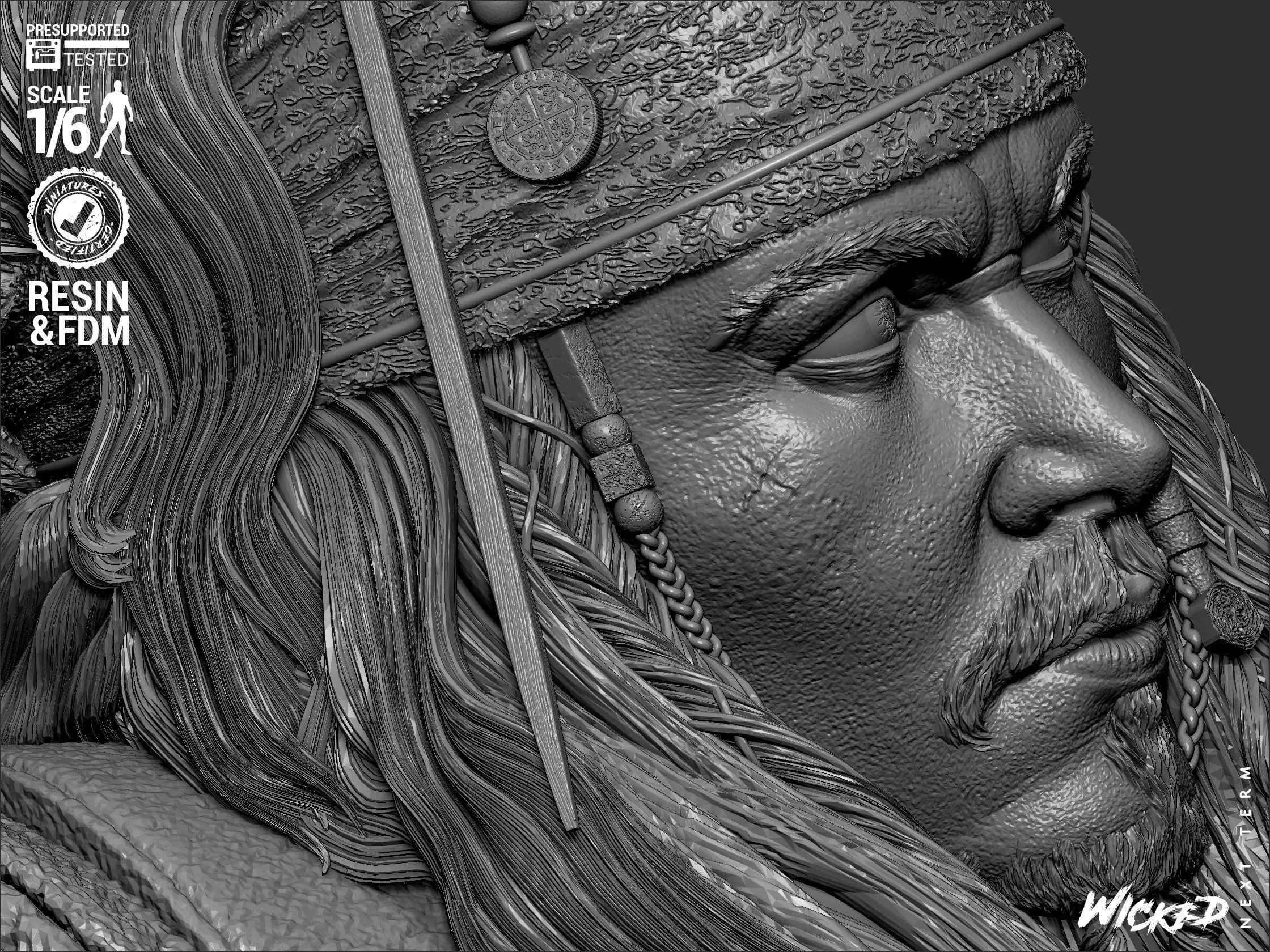 Wicked Movies Jack Sparrow Sculpture 3D print model_42