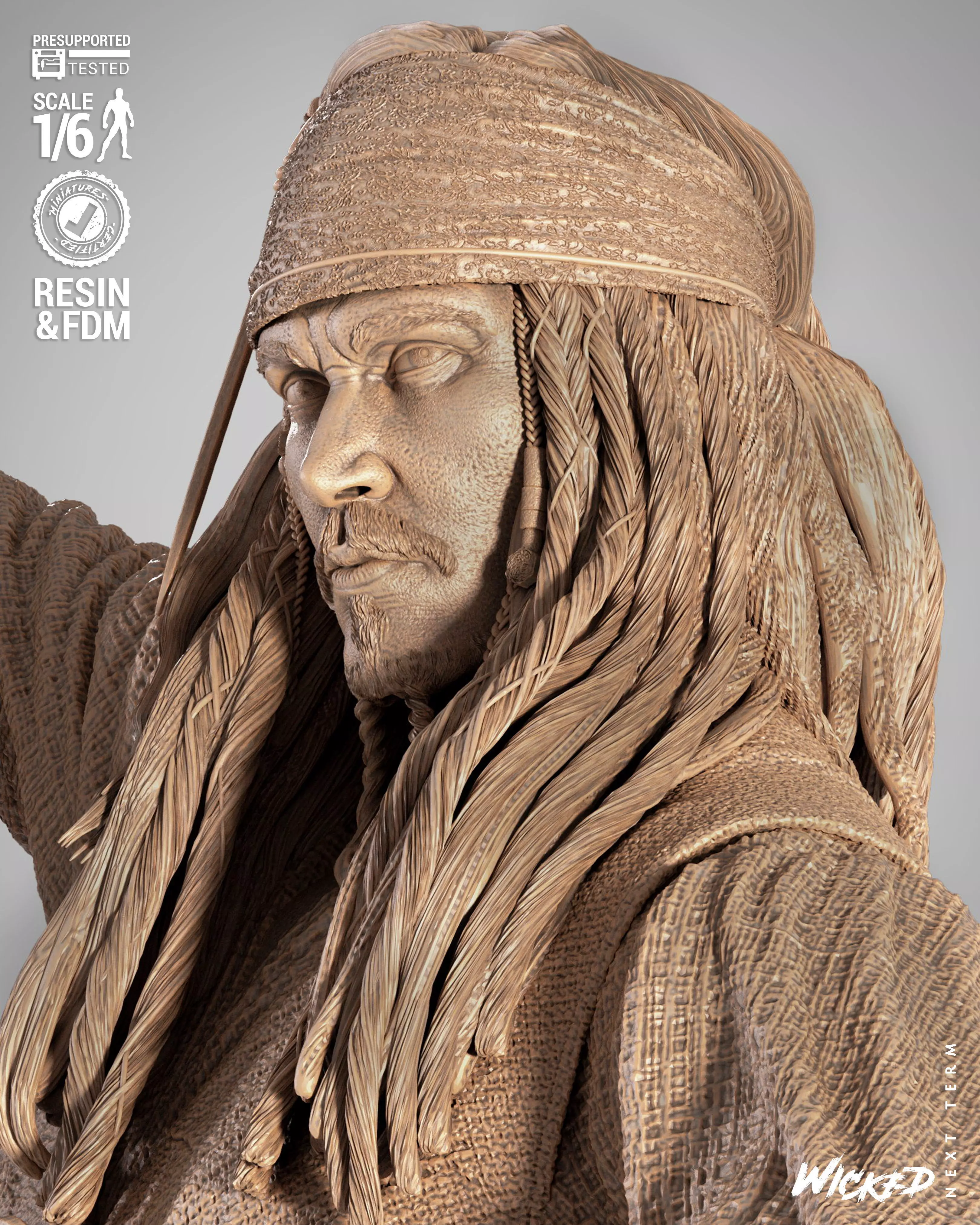 Wicked Movies Jack Sparrow Sculpture 3D print model_4