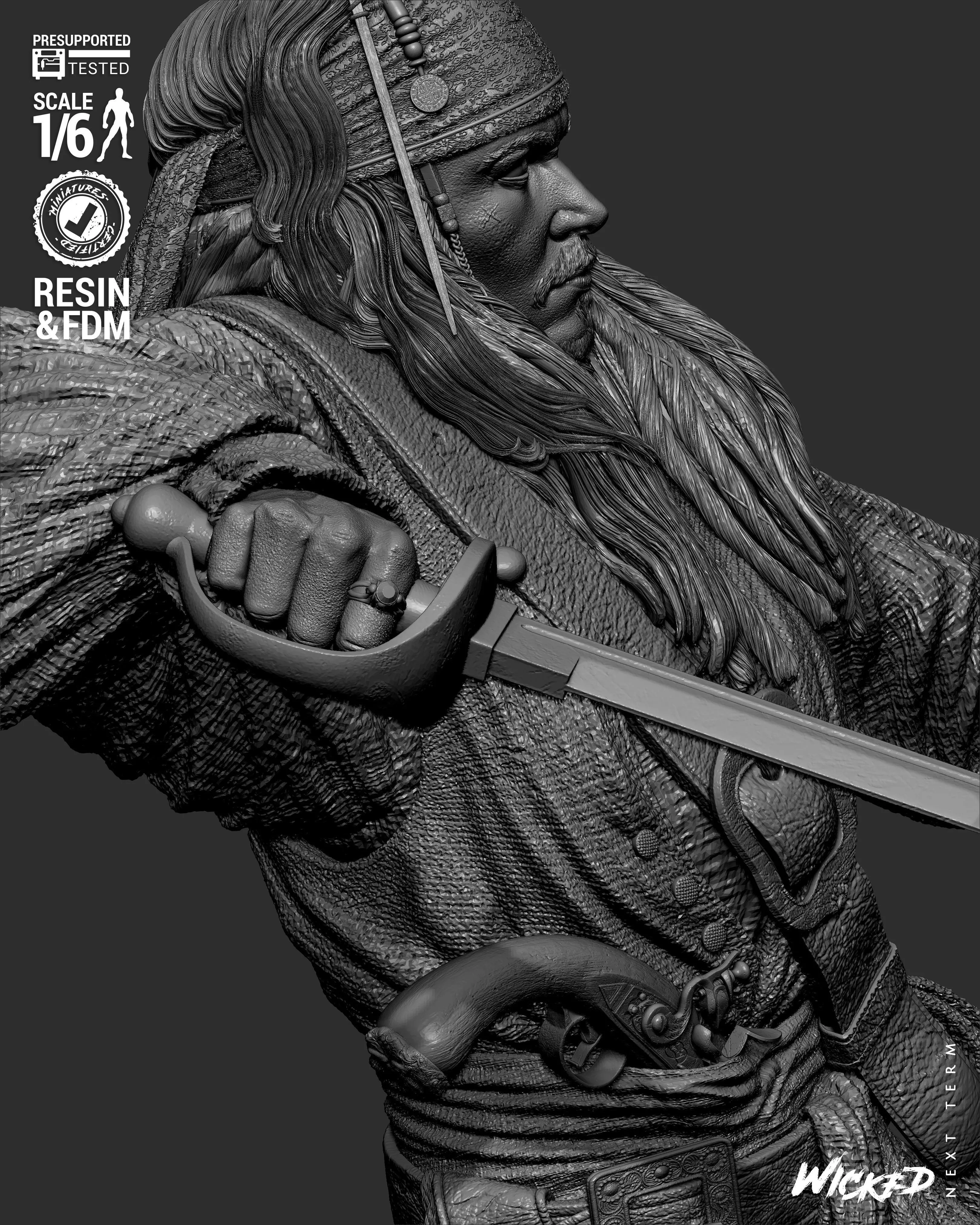 Wicked Movies Jack Sparrow Sculpture 3D print model_26