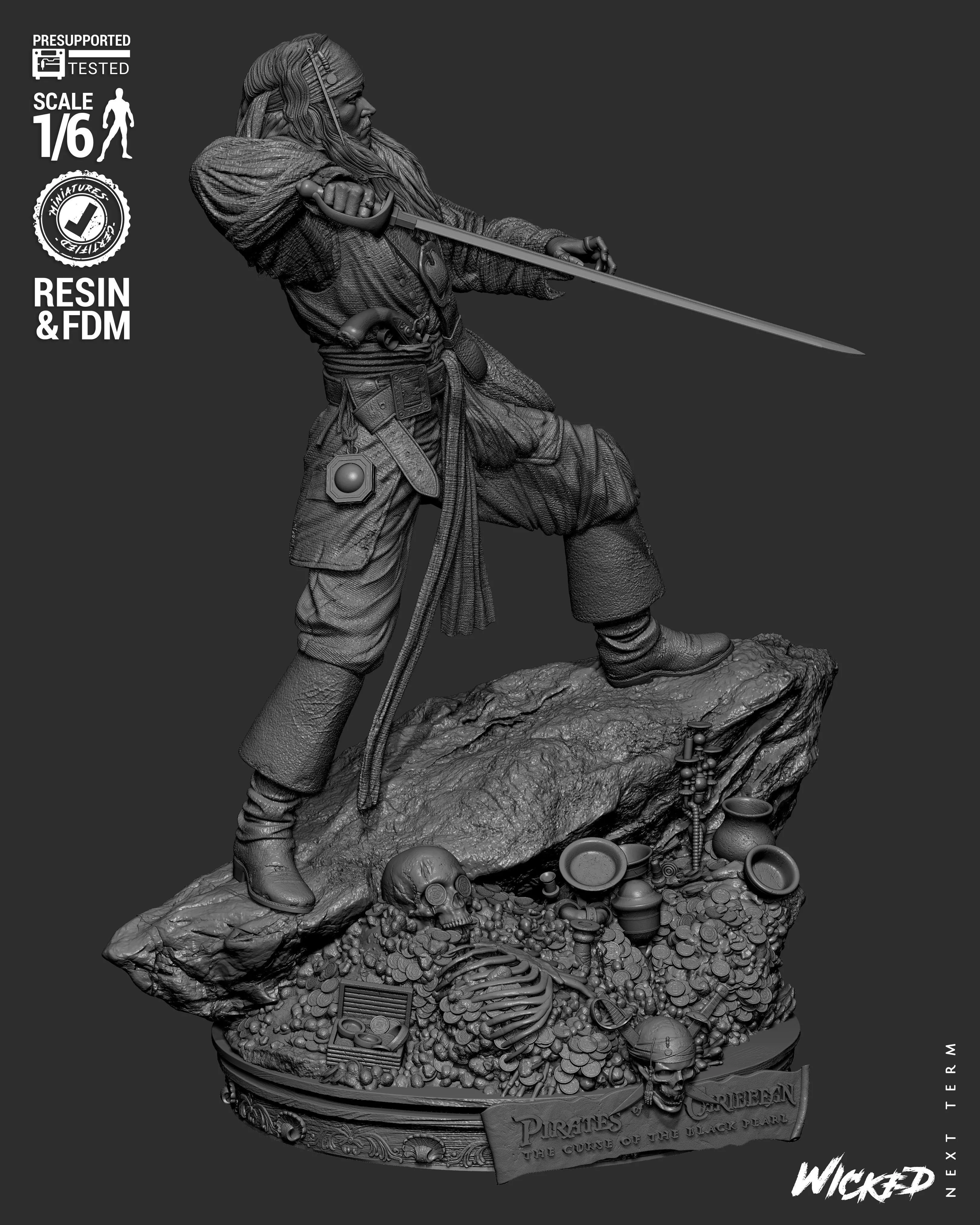 Wicked Movies Jack Sparrow Sculpture 3D print model_43