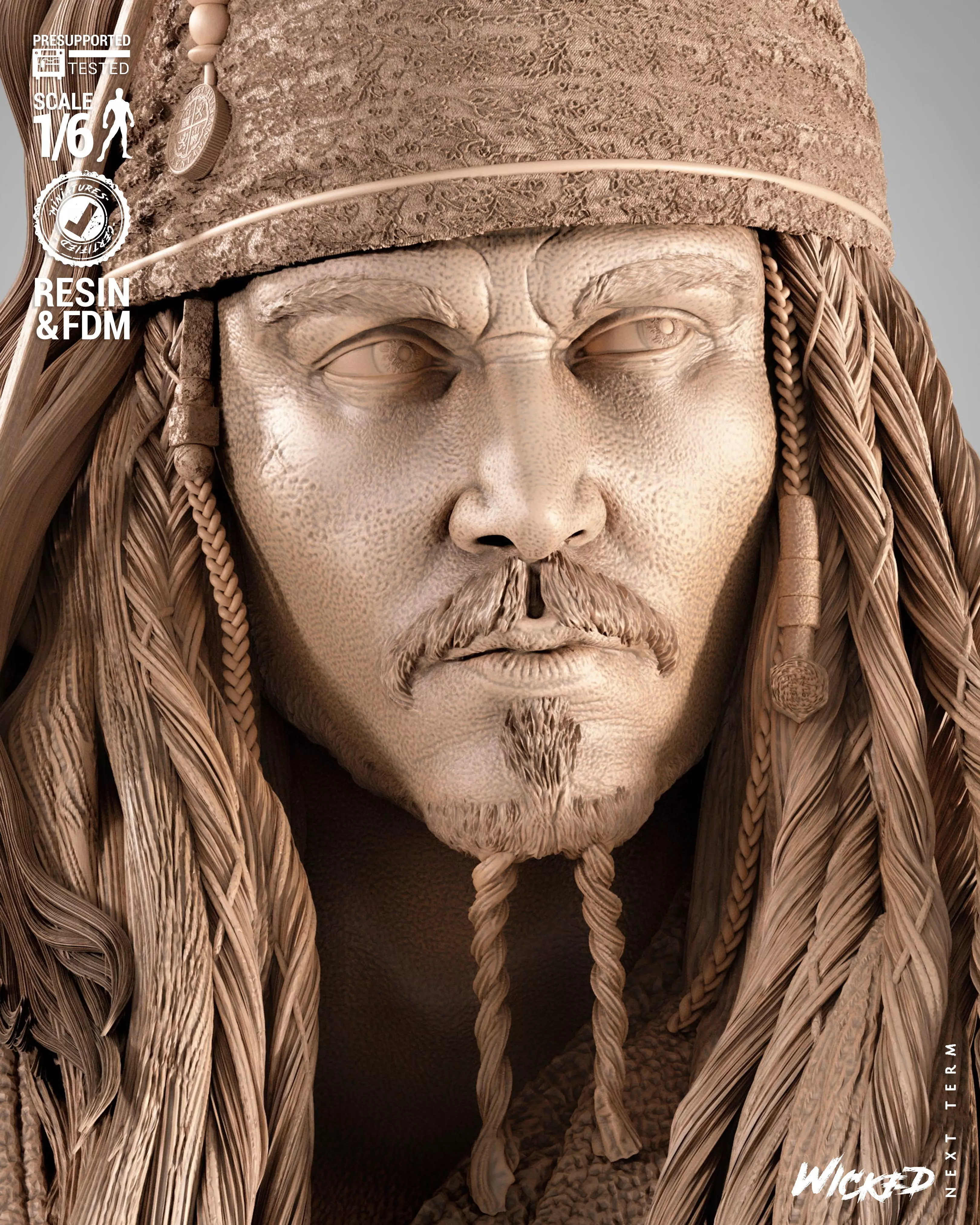Wicked Movies Jack Sparrow Sculpture 3D print model_13