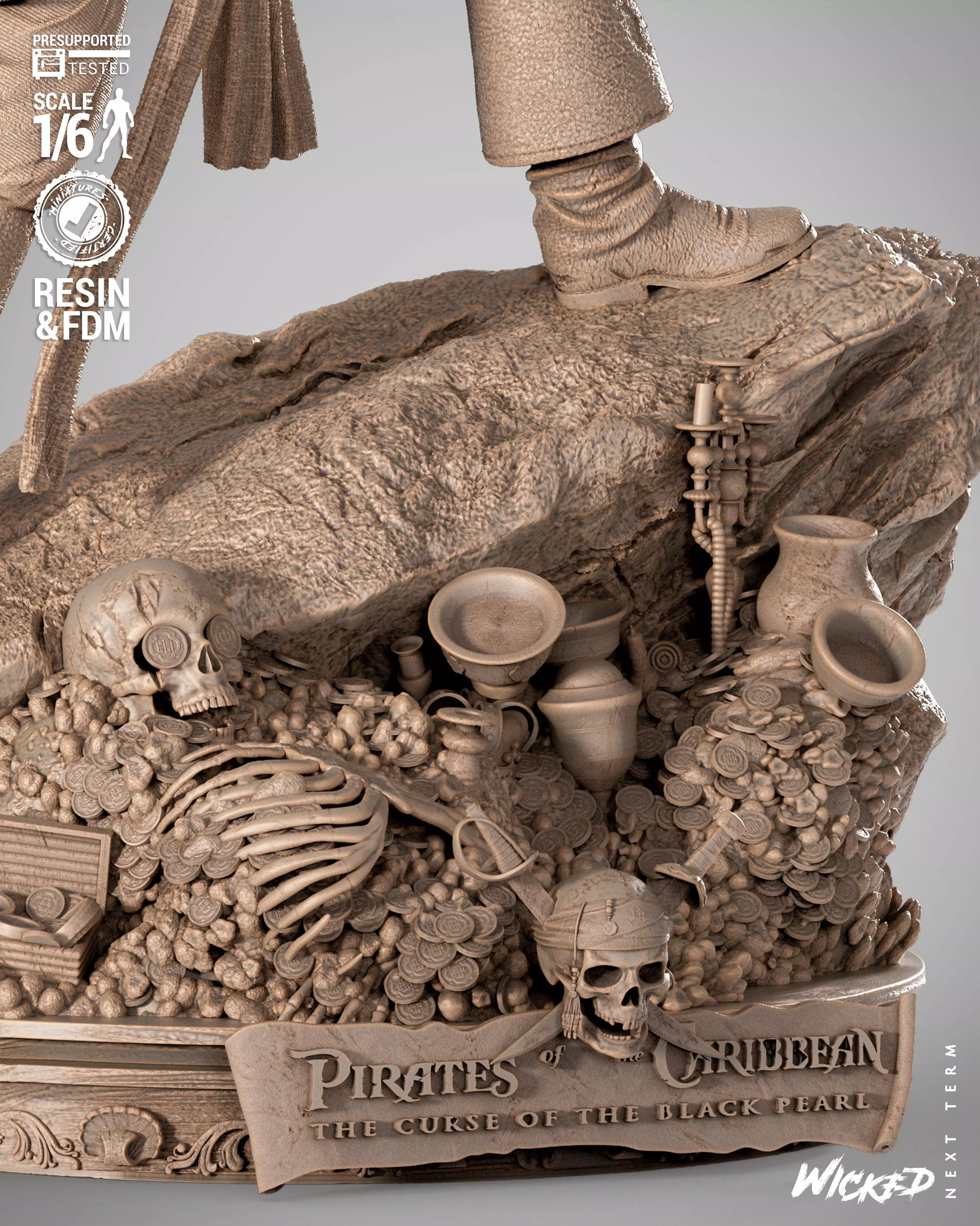 Wicked Movies Jack Sparrow Sculpture 3D print model_7