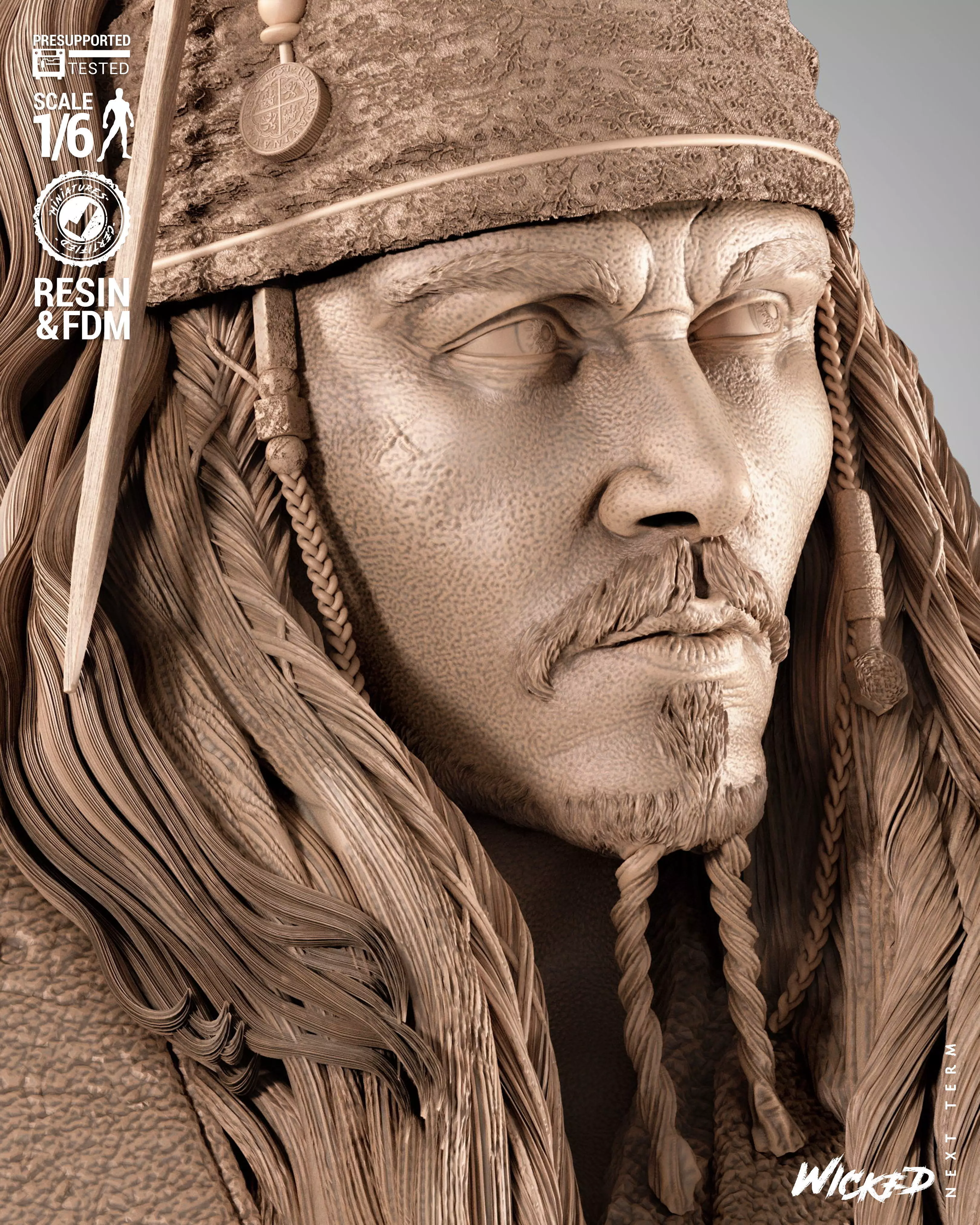 Wicked Movies Jack Sparrow Sculpture 3D print model_14