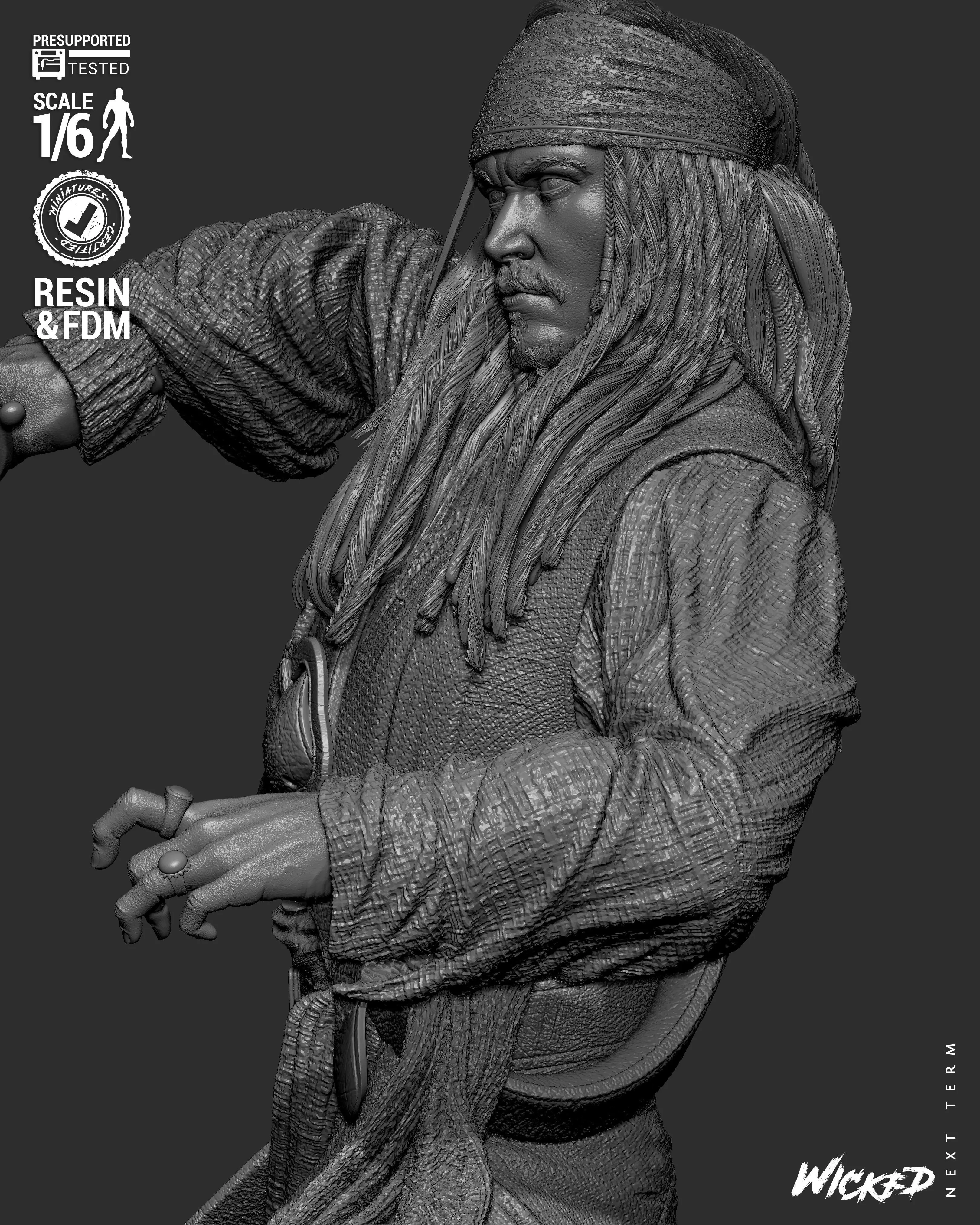 Wicked Movies Jack Sparrow Sculpture 3D print model_25
