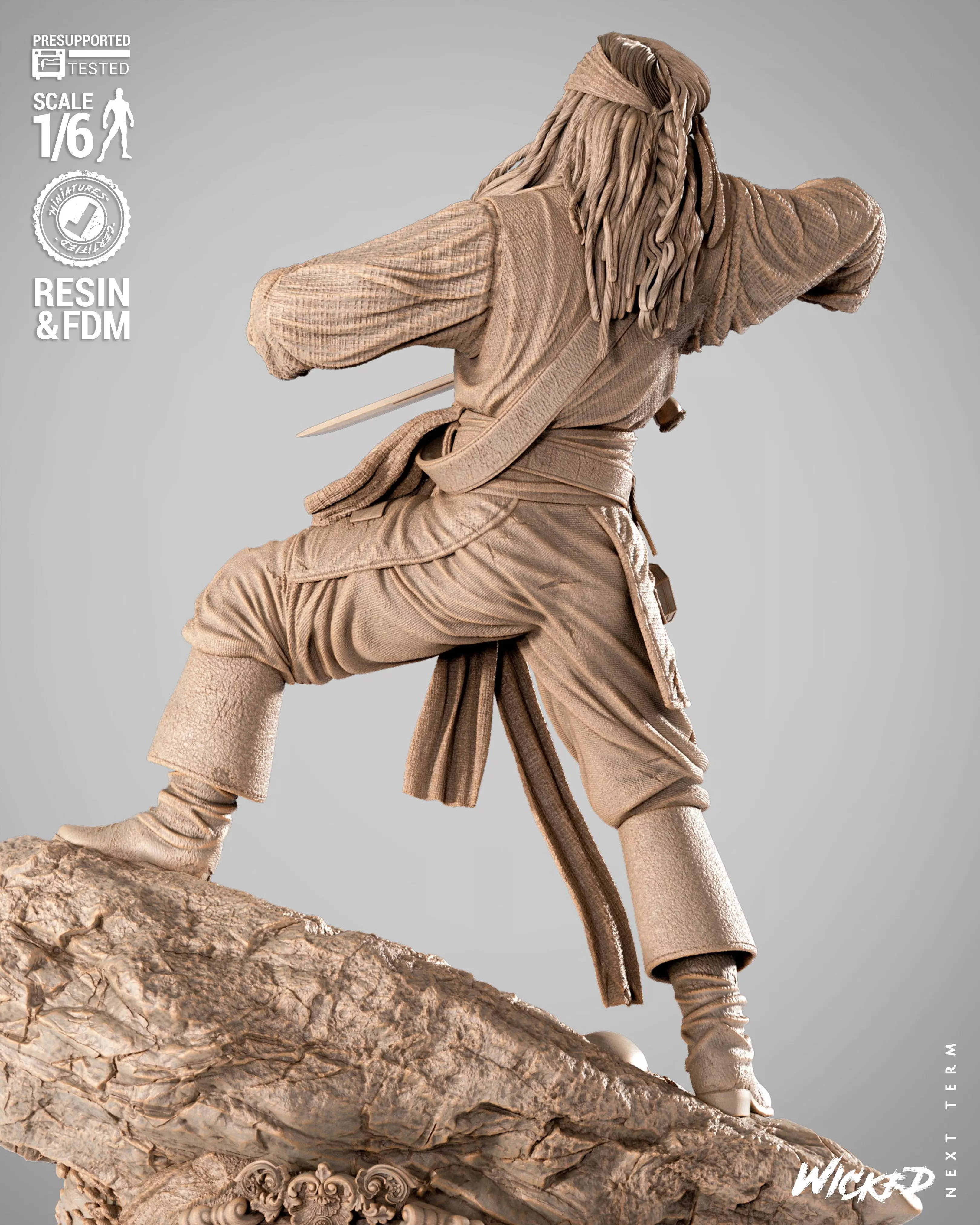 Wicked Movies Jack Sparrow Sculpture 3D print model_10