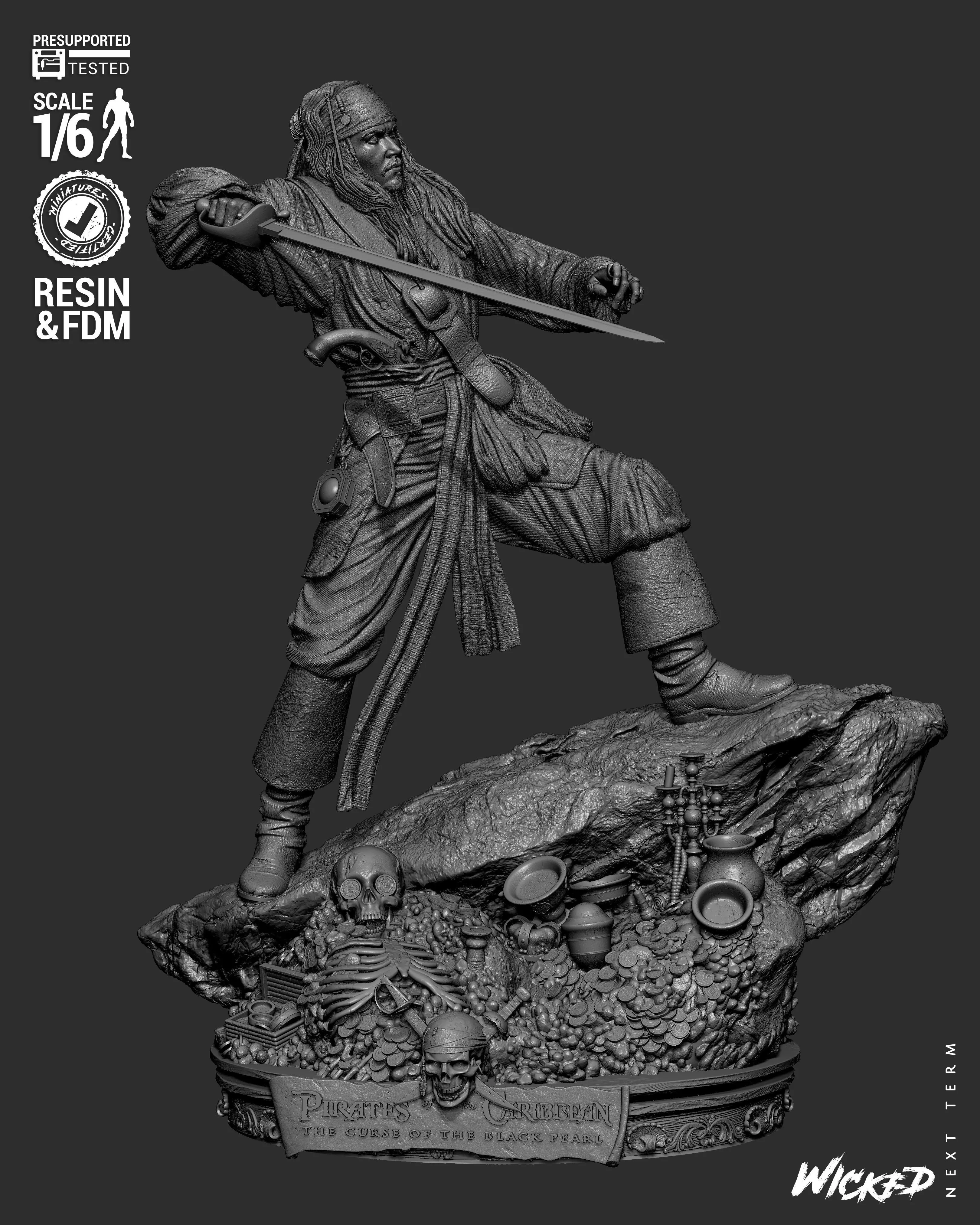Wicked Movies Jack Sparrow Sculpture 3D print model_20