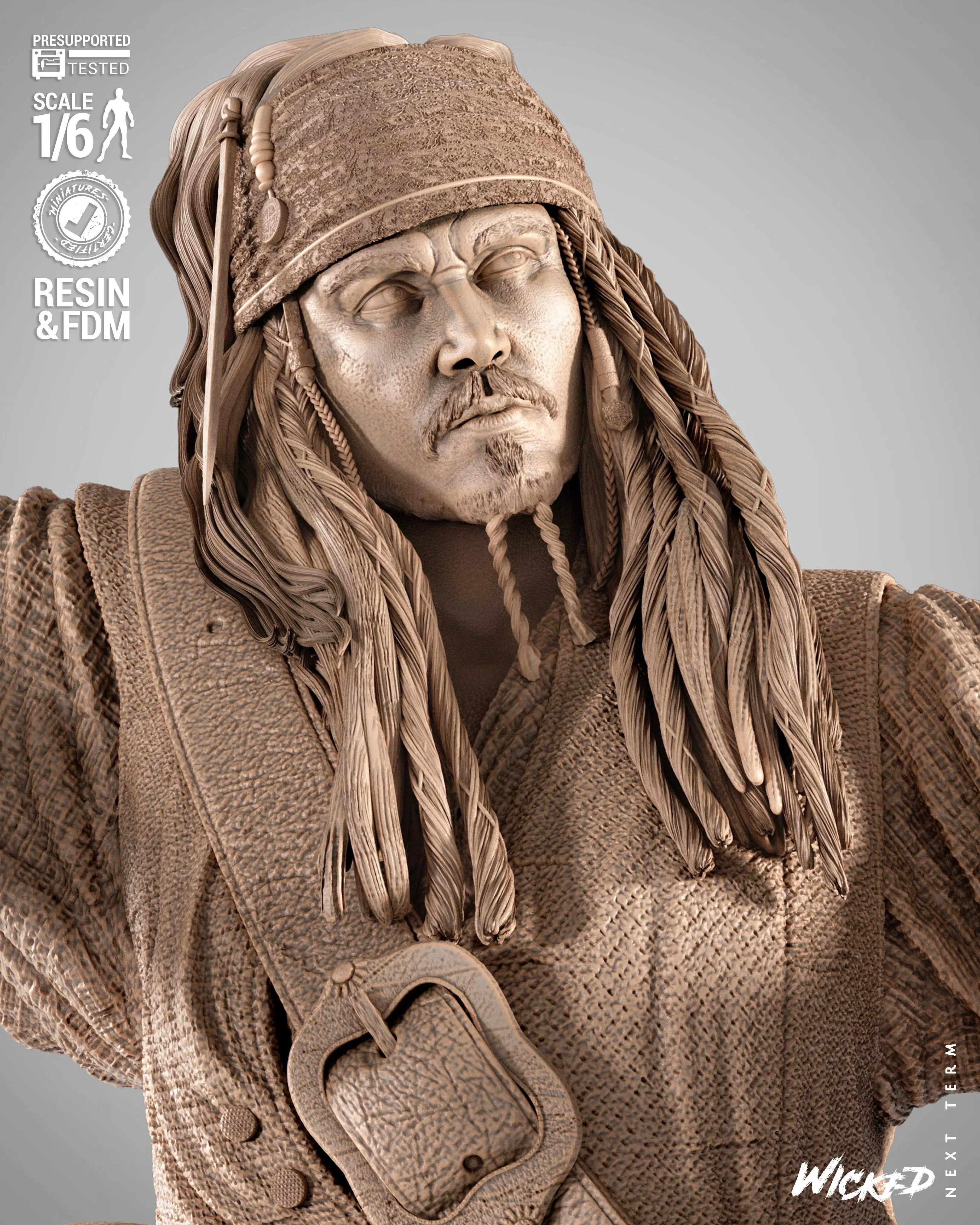 Wicked Movies Jack Sparrow Sculpture 3D print model_12