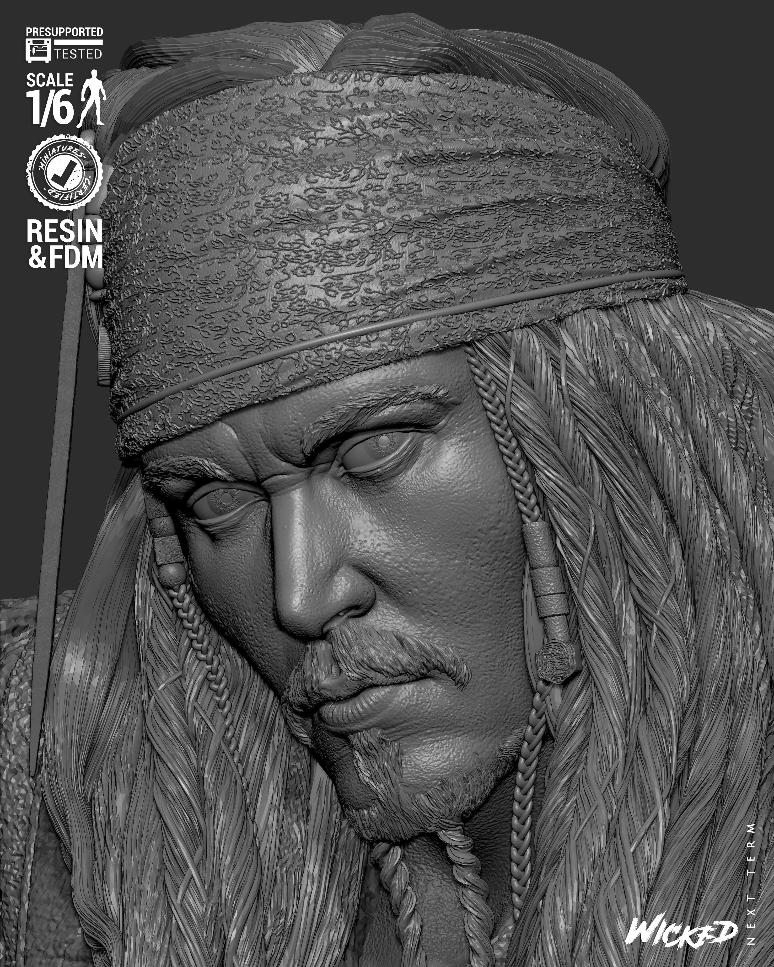 Wicked Movies Jack Sparrow Sculpture 3D print model_19