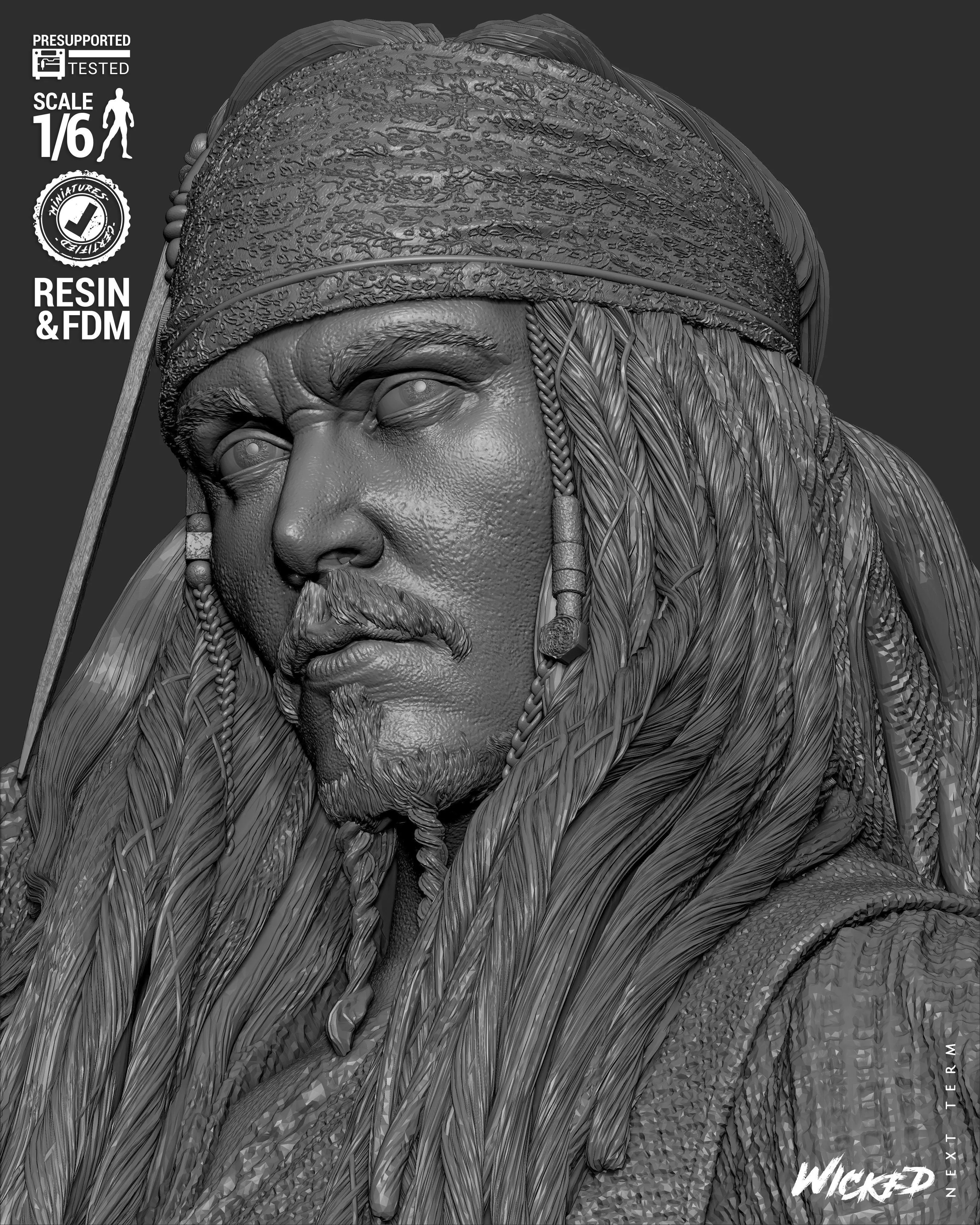 Wicked Movies Jack Sparrow Sculpture 3D print model_18