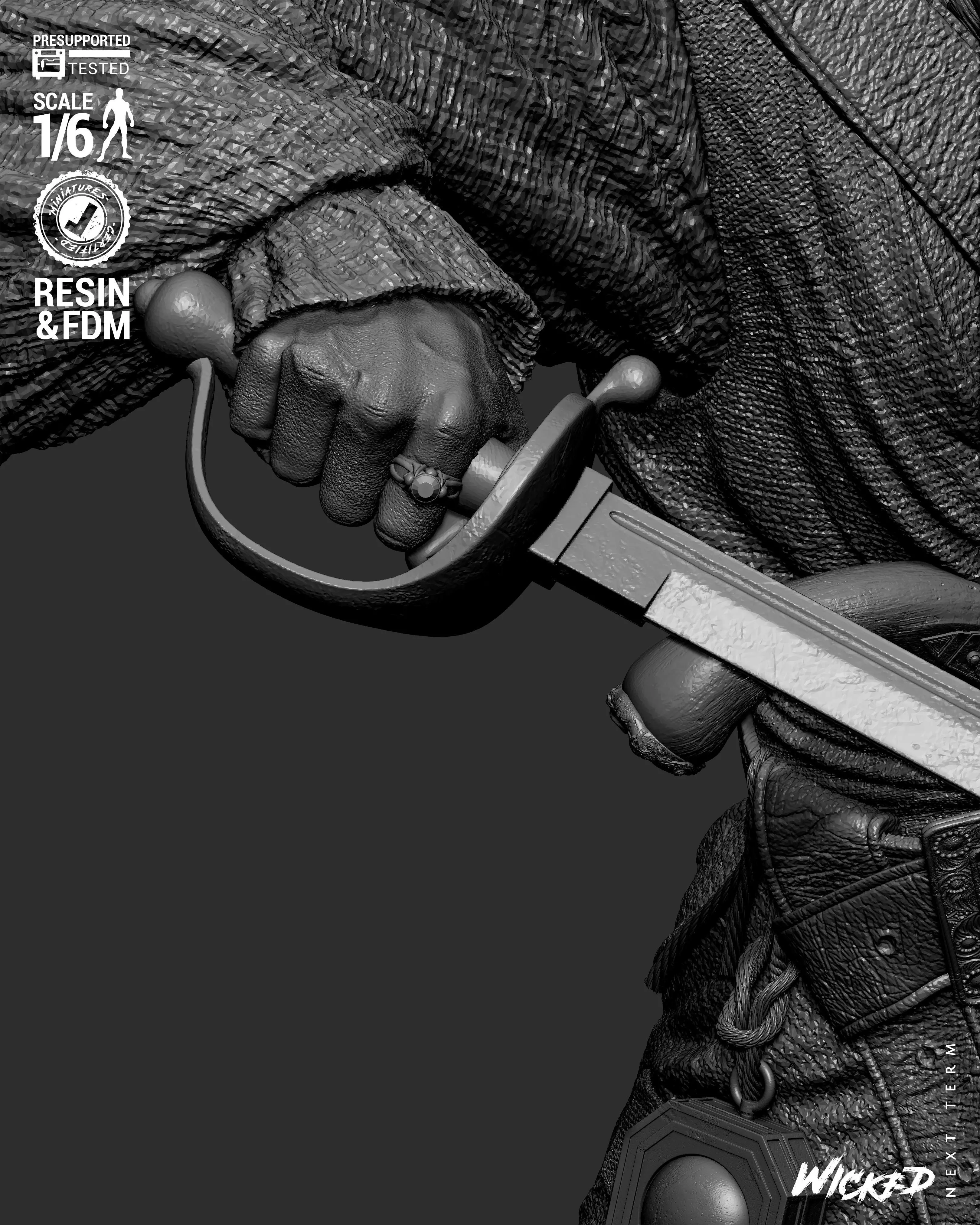 Wicked Movies Jack Sparrow Sculpture 3D print model_35