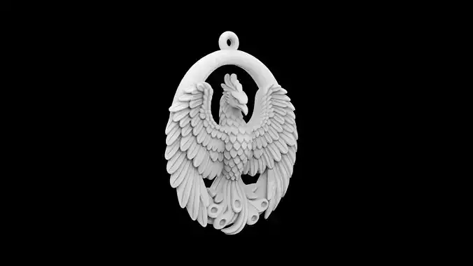 Phoenix Pendant 3D Print Model