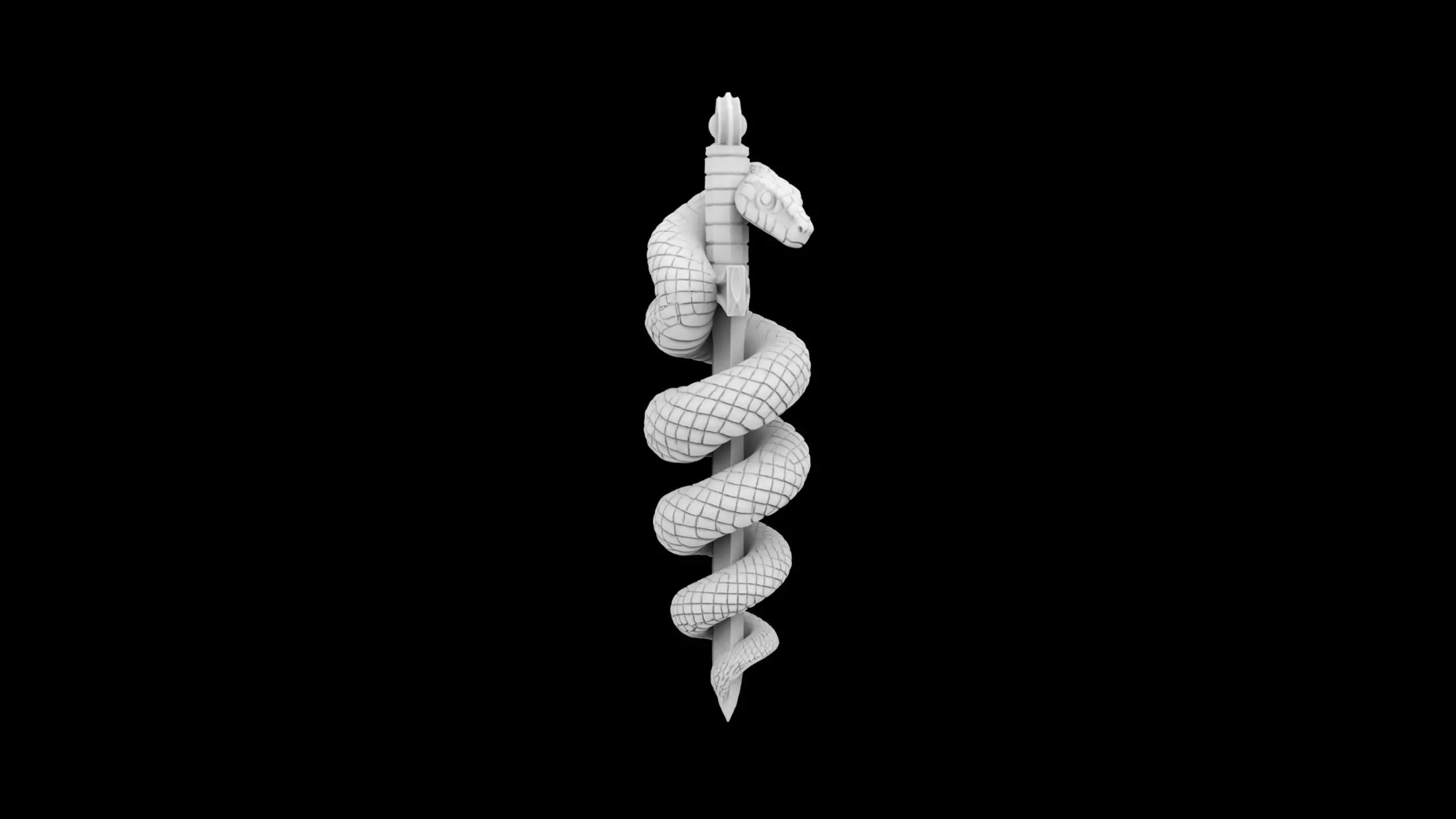 Serpent Wrapped Around Sword 3D Print Model 3D print model_5