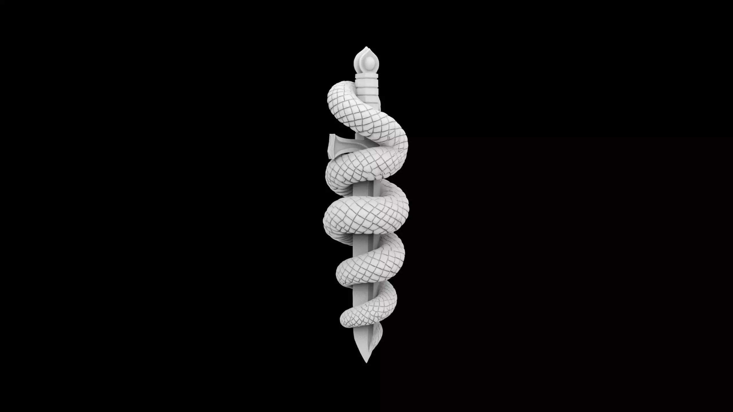 Serpent Wrapped Around Sword 3D Print Model 3D print model_3