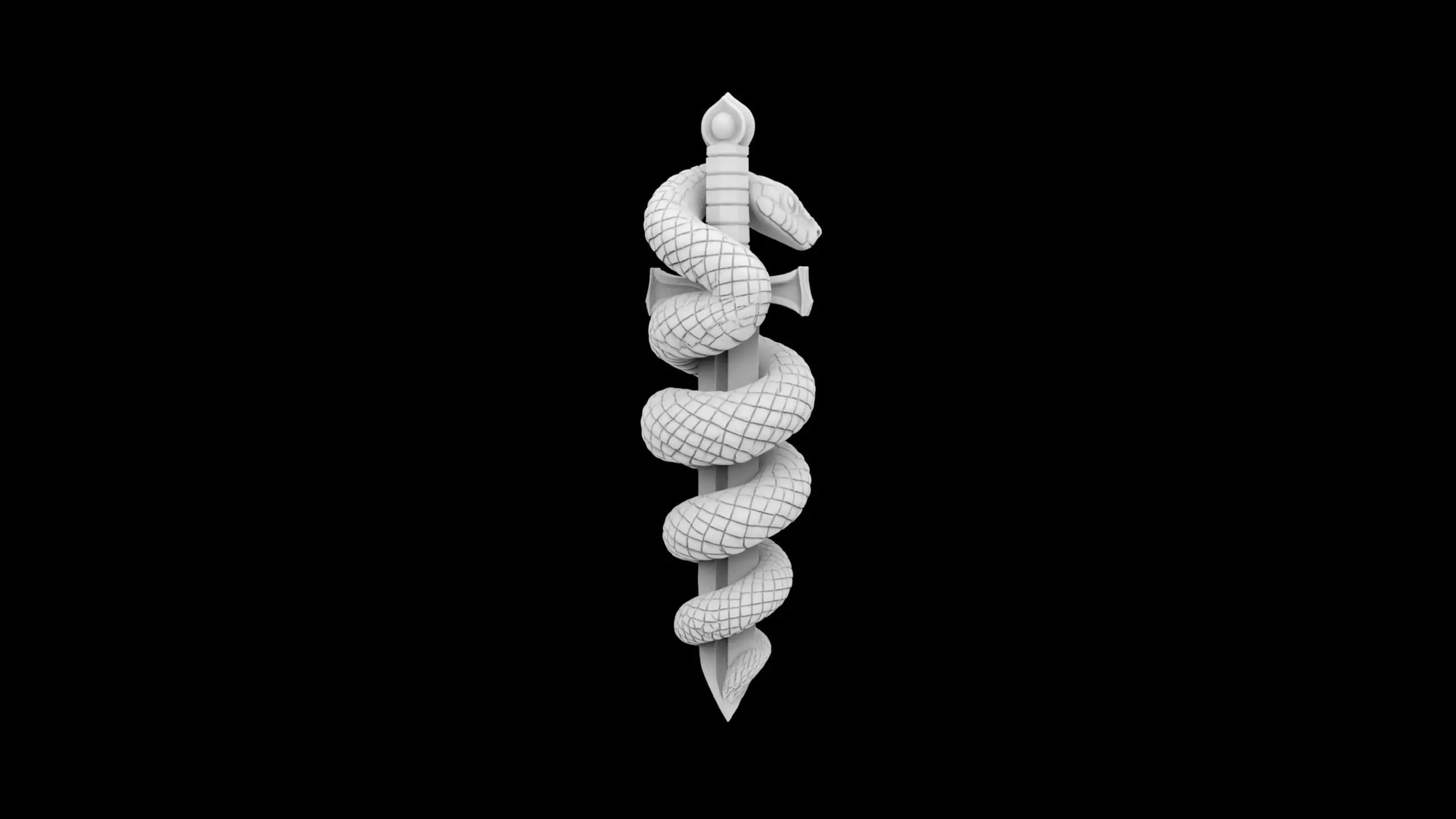 Serpent Wrapped Around Sword 3D Print Model 3D print model_4