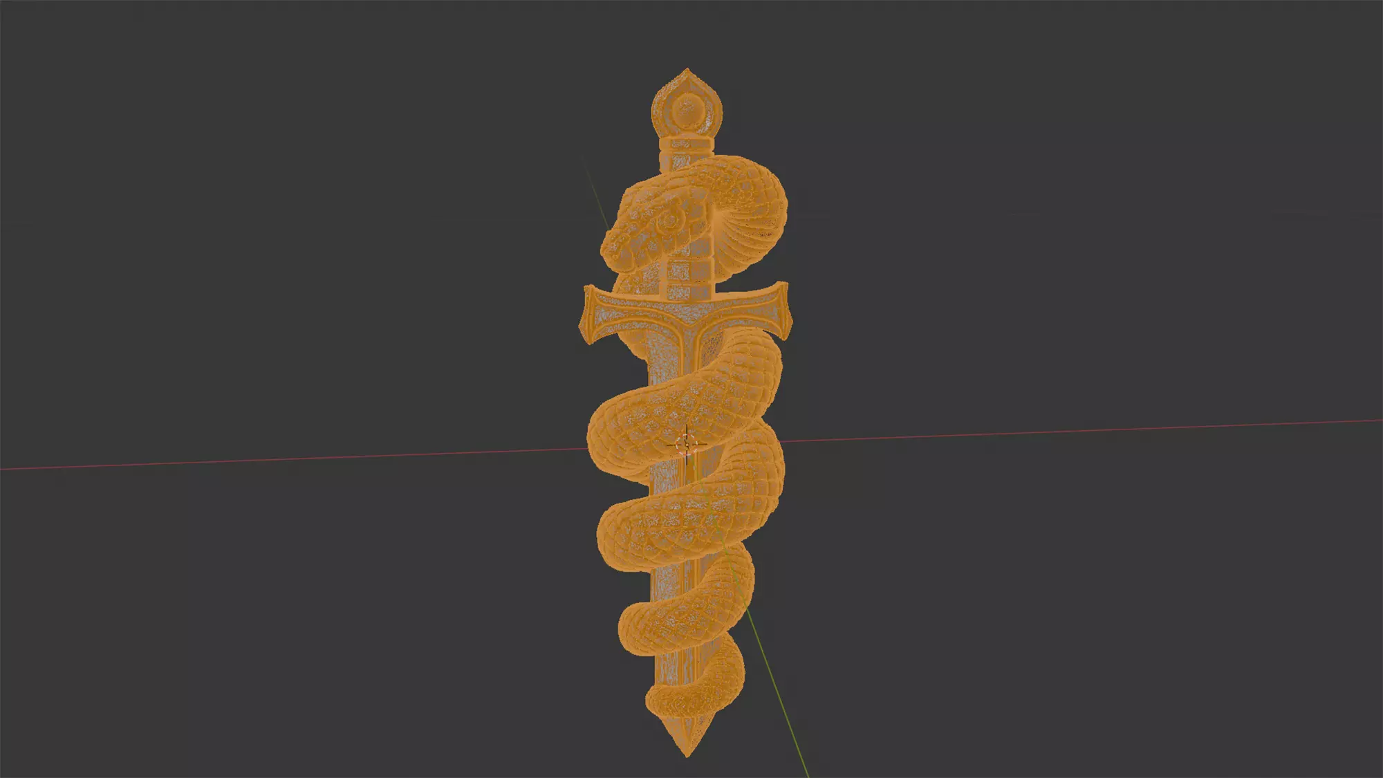 Serpent Wrapped Around Sword 3D Print Model 3D print model_7