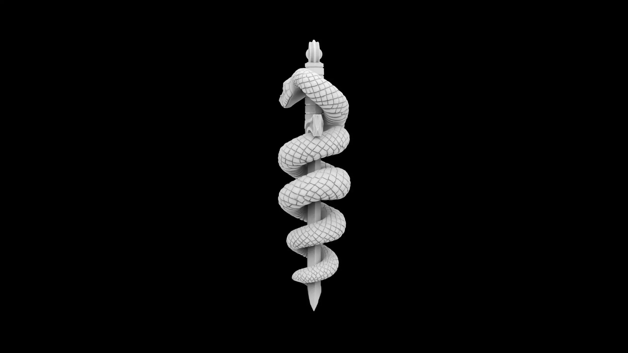 Serpent Wrapped Around Sword 3D Print Model 3D print model_2
