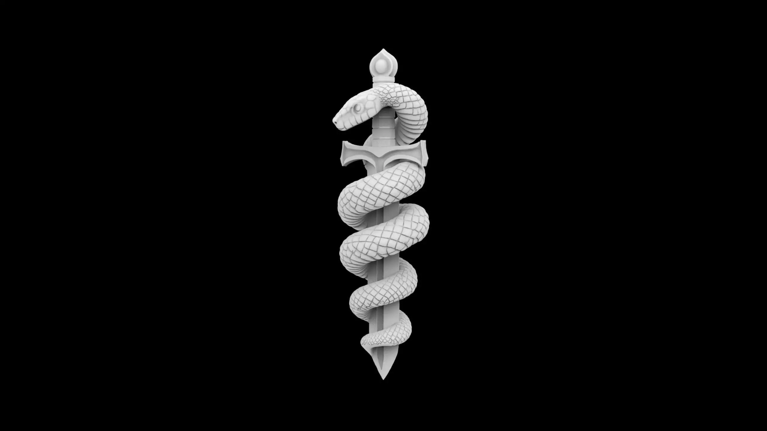 Serpent Wrapped Around Sword 3D Print Model 3D print model_1