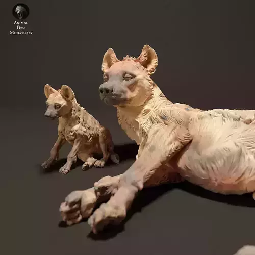 Spotted Hyena and Pup  3D print model