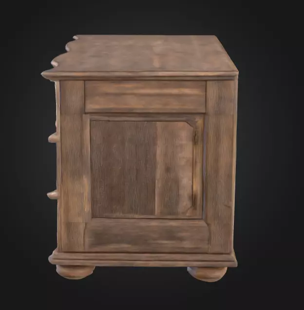 Rustic Wooden Dresser Low-poly 3D model_7