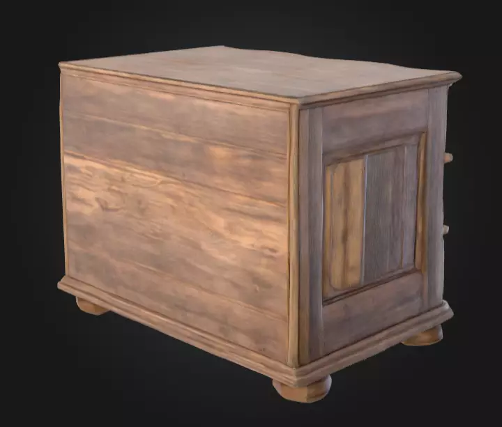 Rustic Wooden Dresser Low-poly 3D model_4