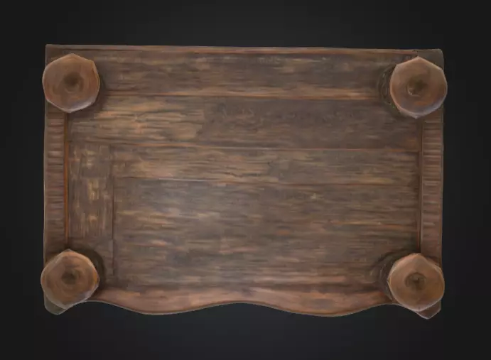 Rustic Wooden Dresser Low-poly 3D model_12