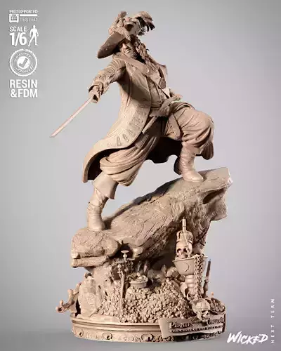 Wicked Movies Barbossa Sculpture