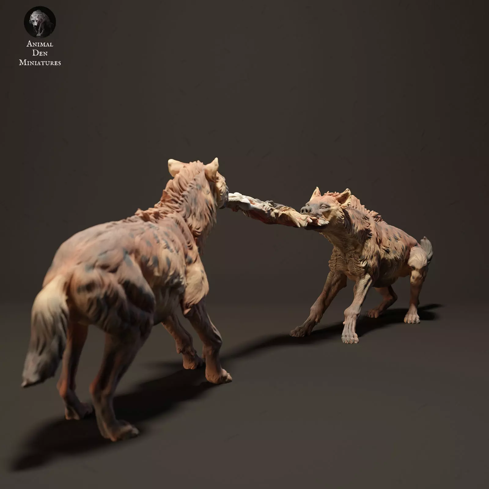 Spotted Hyenas Fighting Over Food 3D print model_1