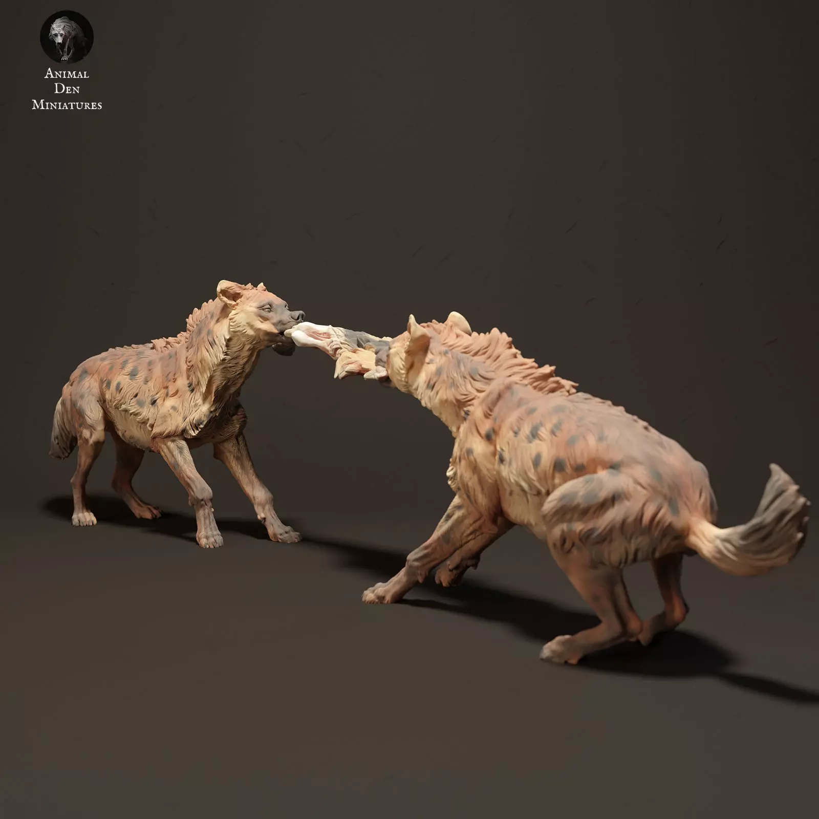 Spotted Hyenas Fighting Over Food 3D print model_0