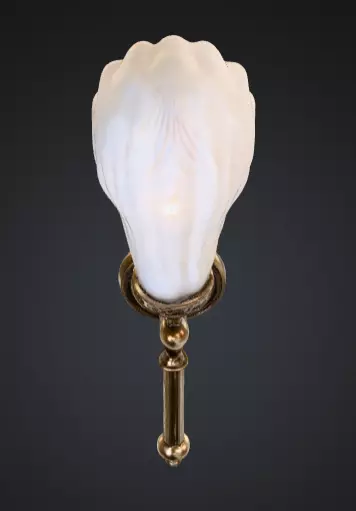 Vintage Brass Sconce Low-poly 3D model_6