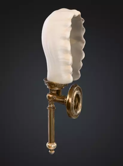 Vintage Brass Sconce Low-poly 3D model_4