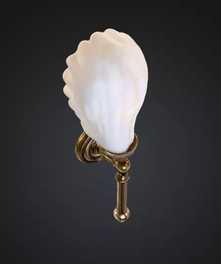 Vintage Brass Sconce Low-poly 3D model_7