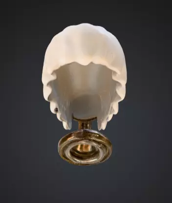 Vintage Brass Sconce Low-poly 3D model_9