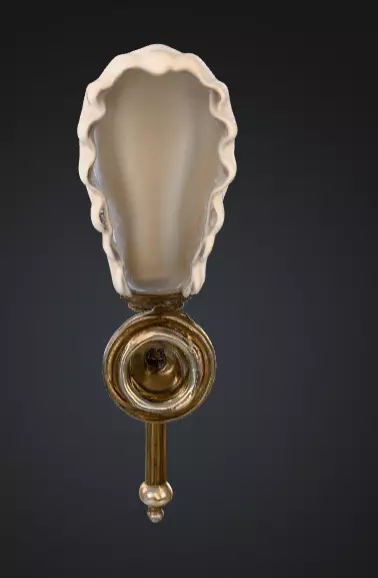 Vintage Brass Sconce Low-poly 3D model_3