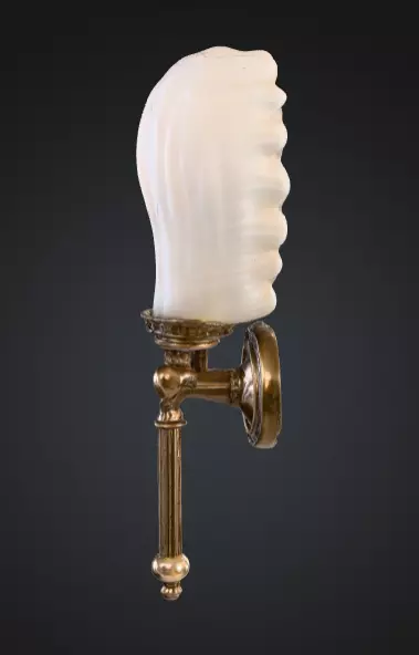 Vintage Brass Sconce Low-poly 3D model_5