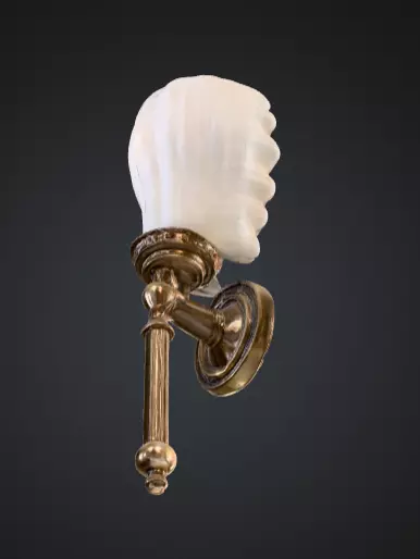 Vintage Brass Sconce Low-poly 3D model_12