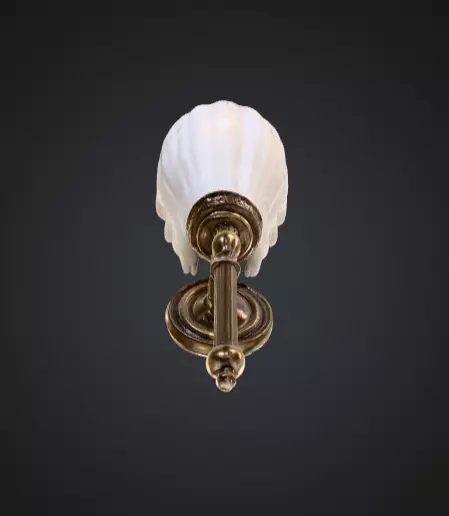 Vintage Brass Sconce Low-poly 3D model_10