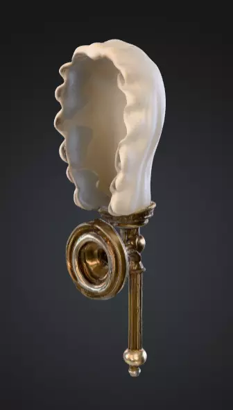 Vintage Brass Sconce Low-poly 3D model_2