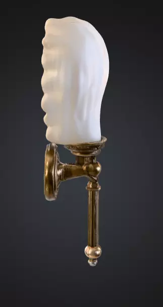 Vintage Brass Sconce Low-poly 3D model_1