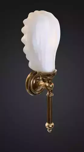 Vintage Brass Sconce Low-poly 3D model