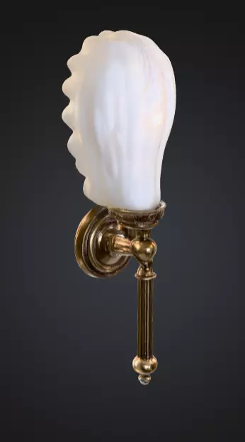 Vintage Brass Sconce Low-poly 3D model_0