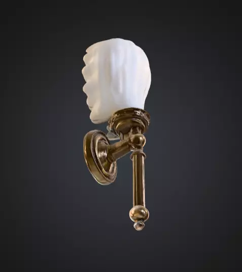 Vintage Brass Sconce Low-poly 3D model_11