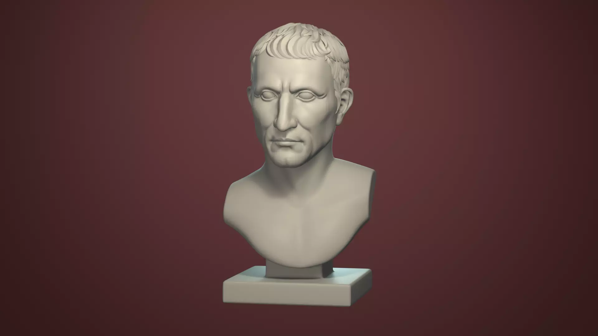 Semi Realistic Gaius Julius Caesar Bust Printable 3D Model 3D print model_7