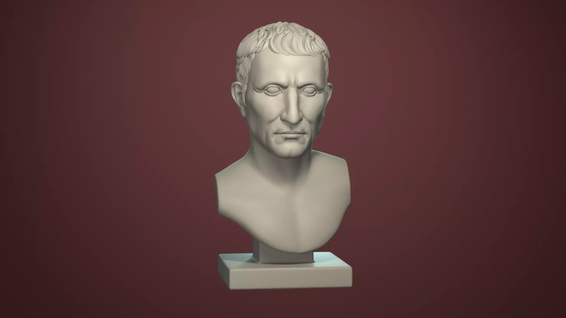 Semi Realistic Gaius Julius Caesar Bust Printable 3D Model 3D print model_3