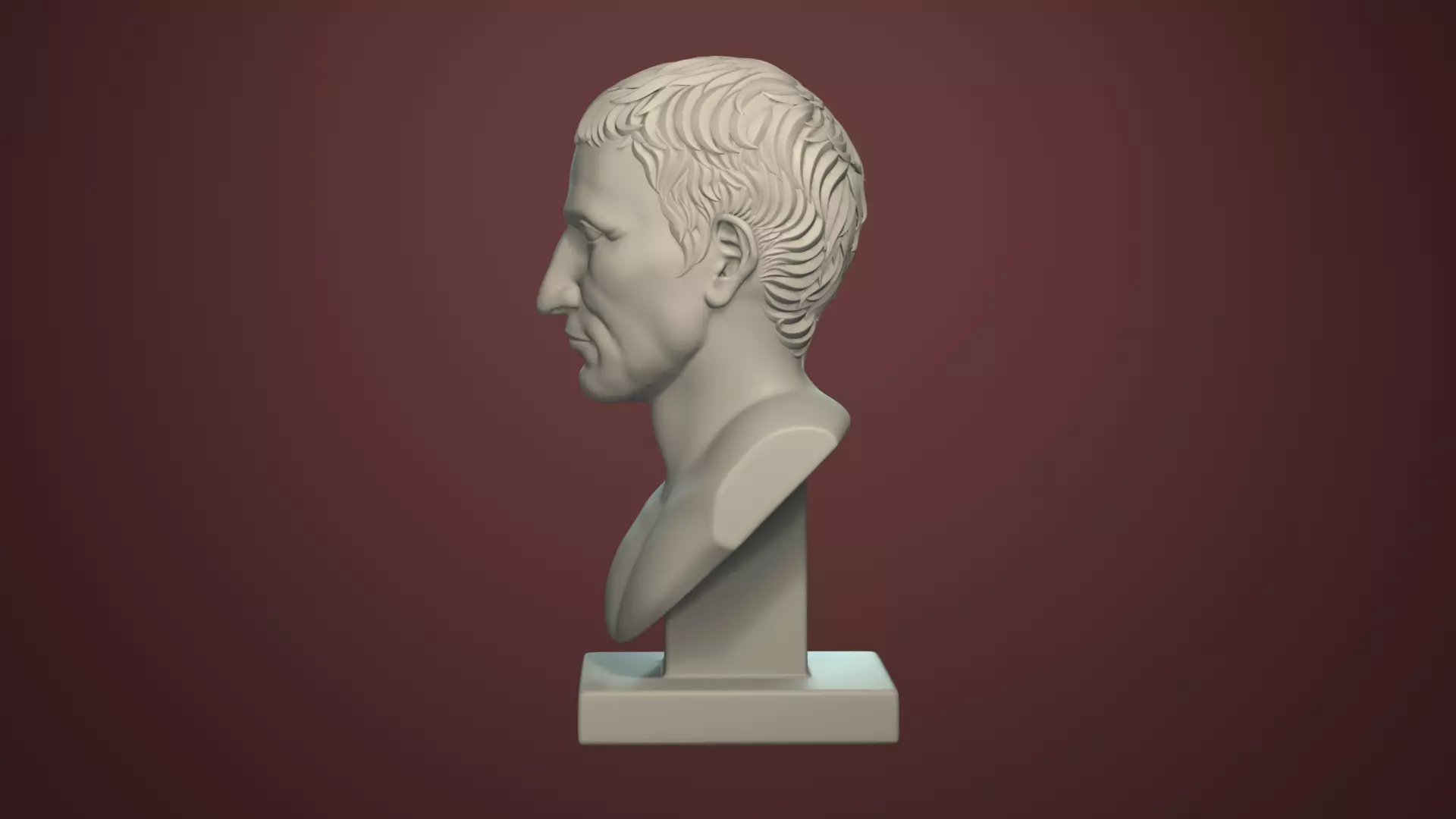 Semi Realistic Gaius Julius Caesar Bust Printable 3D Model 3D print model_9